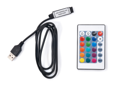 Mini IR RGB krmilnik / kontroler / LED / DC5V / max 6A / + IR daljinski upravljalnik