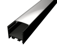 ALU nadgradni ELOKSIRAN profil za LED trak / 2m / komplet / 21 x 20 mm / ČRNI