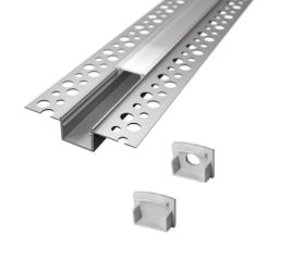 Vgradni ALU profil za LED trak / 2m / ZA MAVČNE PLOŠČE / pokrov na klik