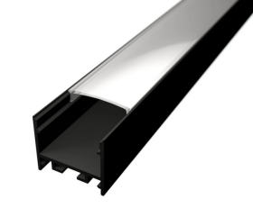 ALU nadgradni ELOKSIRAN profil za LED trak / 2m / komplet / 21 x 20 mm / ČRNI