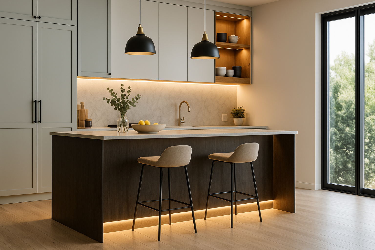 Osvetlitev kuhinjskega otoka Super Strela z led trakovi Osvetlitev kuhinjskega otoka Super Strela